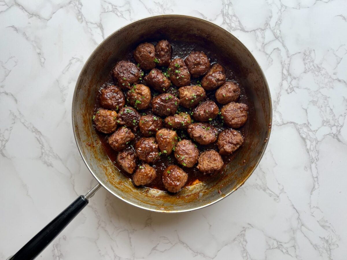 Raspberry Glazed Cocktail Meatballs (With Turkey)