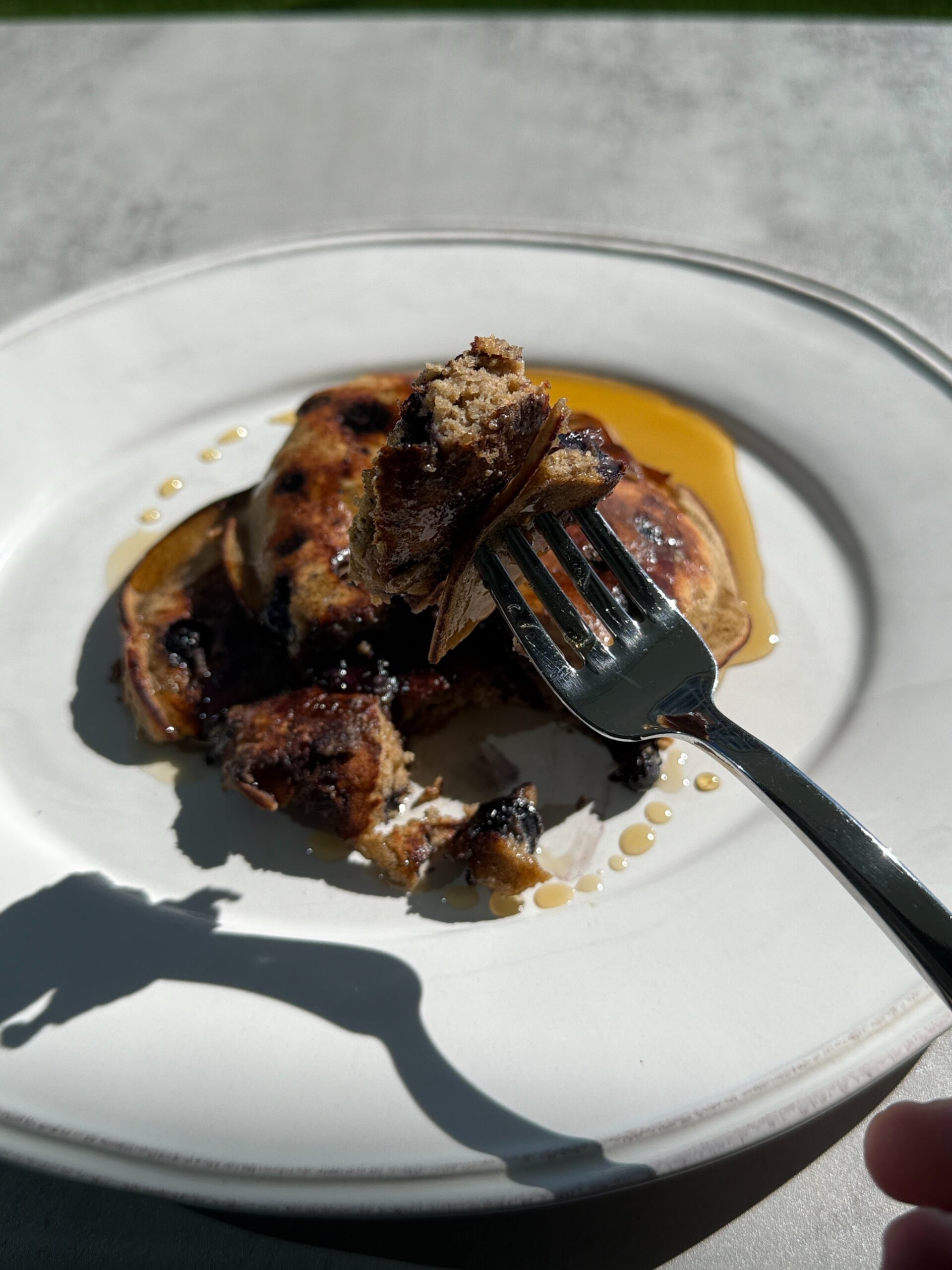 Blueberry Gluten Free Pancakes with Bananas and Oat Flour