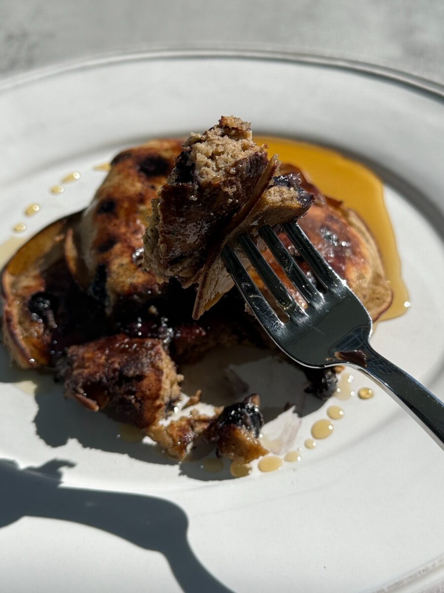 Blueberry Gluten Free Pancakes with Bananas and Oat Flour