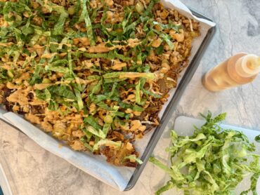 Cheeseburger Sheet Pan Nachos