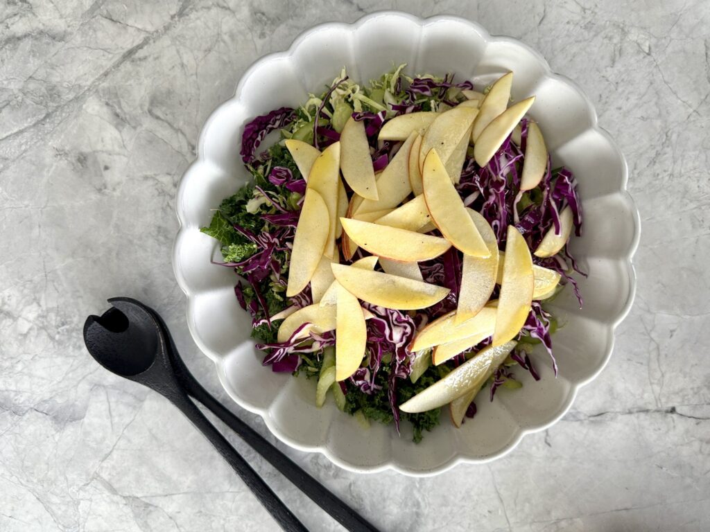 Shredded Kale & Cabbage Salad with Apple Cider Vinaigrette