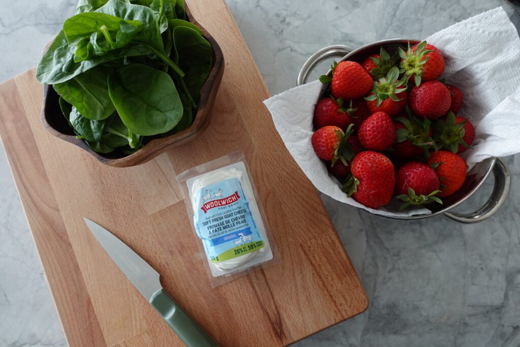 Simple ingredients for Strawberry Spinach Salad