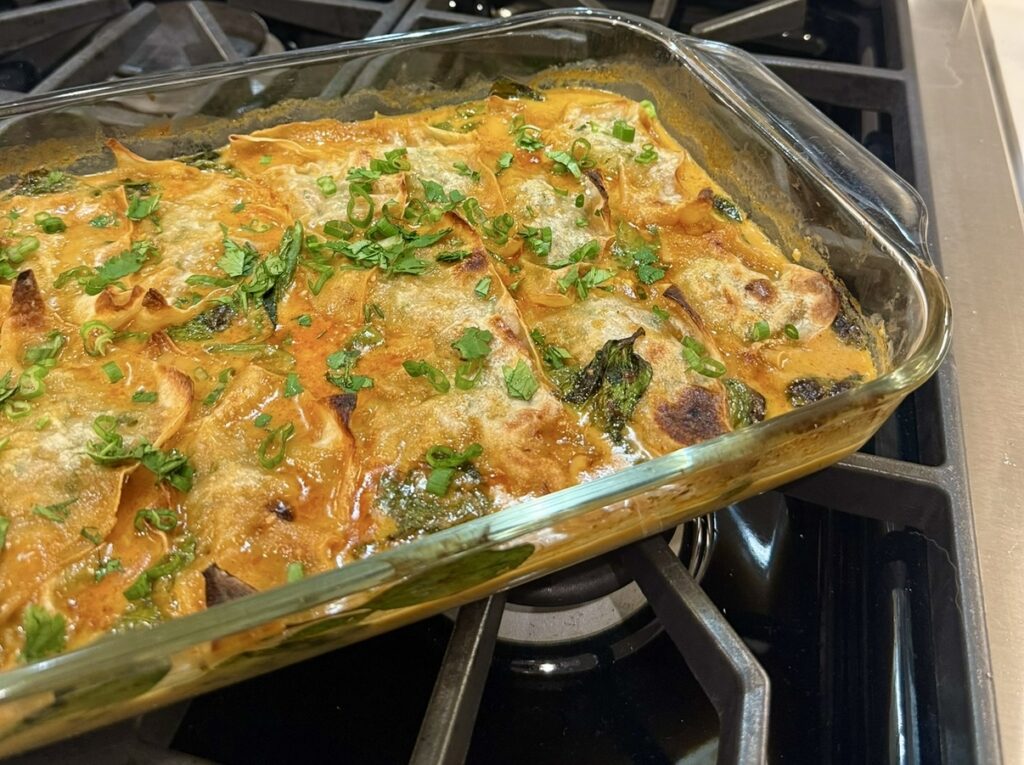 Easy Chicken Dumpling Bake in Red Curry Coconut Sauce