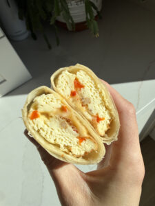 Red Bell Pepper + Sweet Italian Chicken Sausage Breakfast Burritos